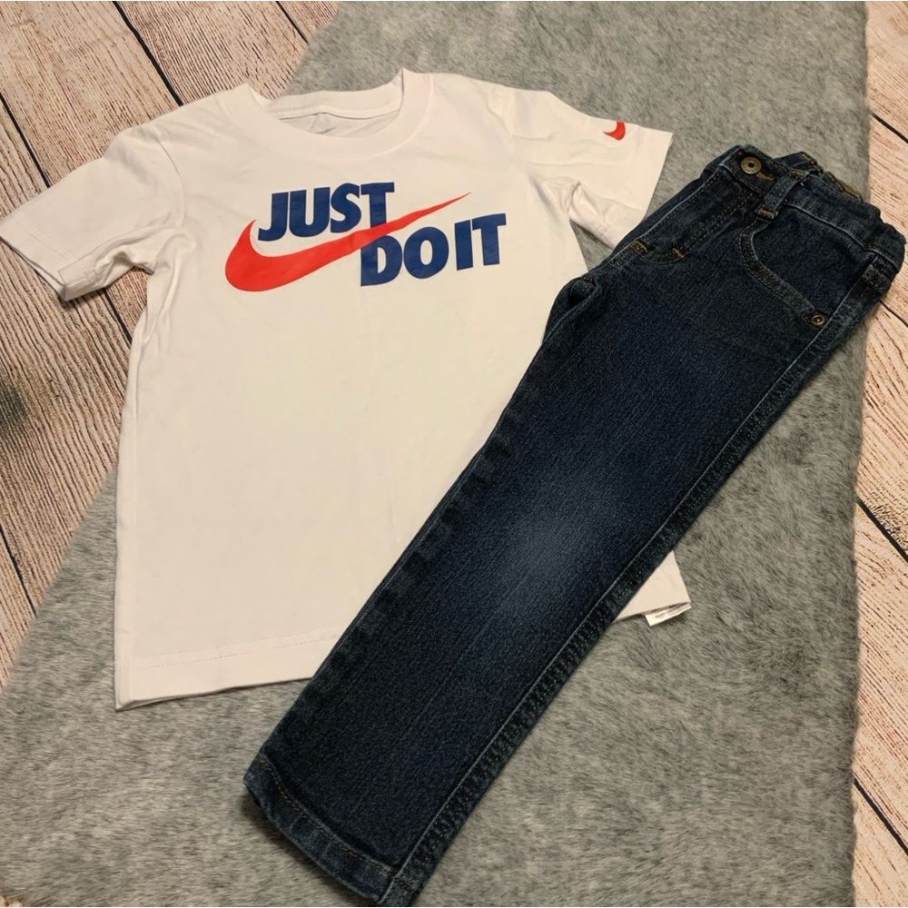 NWOT Nike Tee & Wrangler Skinny Jeans